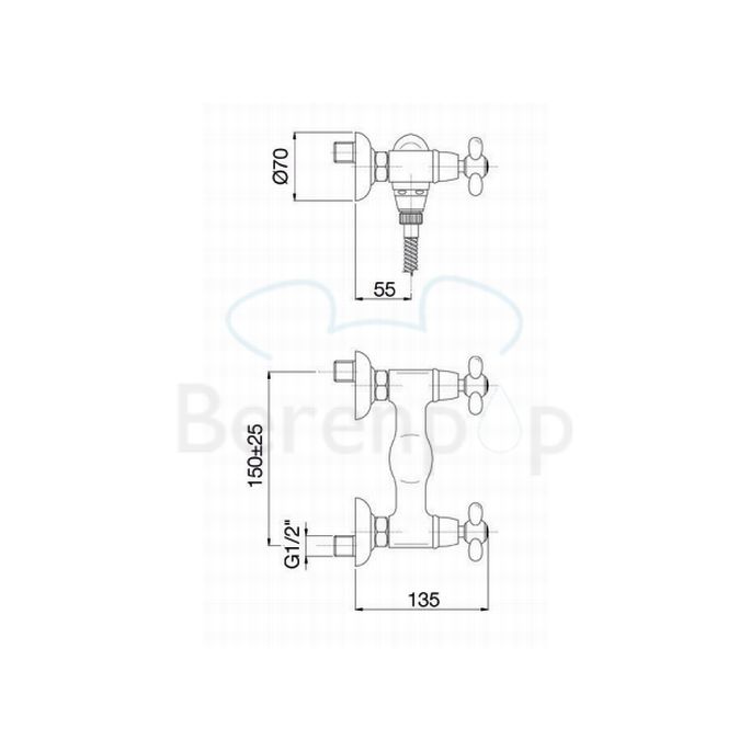Fima Carlo Frattini Olivia F50051CR surface mounted shower mixer 2 handle chrome