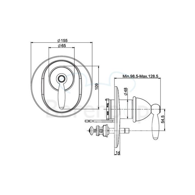 Fima Carlo Frattini Olivia F5009X2OR concealed bath/shower mixer 1 handle with 2 way diverter (2 outputs) gold