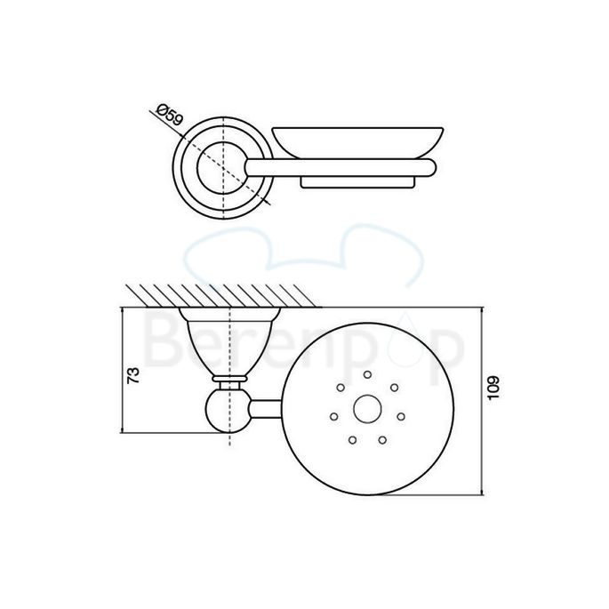 Fima Carlo Frattini Style F60432BR soap holder white satin glass/ bronze