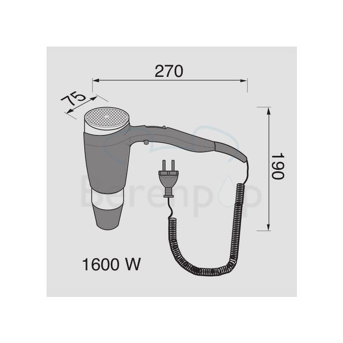 Geesa Hair Dryer 6482 hair dryer 1600W black/ chrome