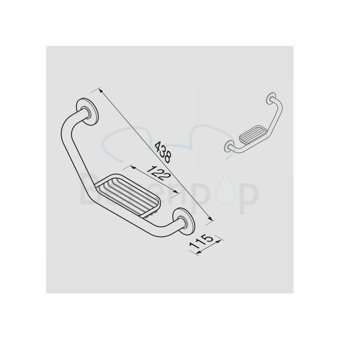 Geesa Hotel 128 Wannengriff 45 Grad mit Seifenhalter chrom