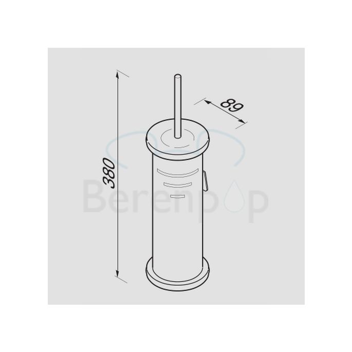 Geesa Hotel 511506 Toilettenbürstenhalter Wand (schwarzer Bürstenkopf) chrom