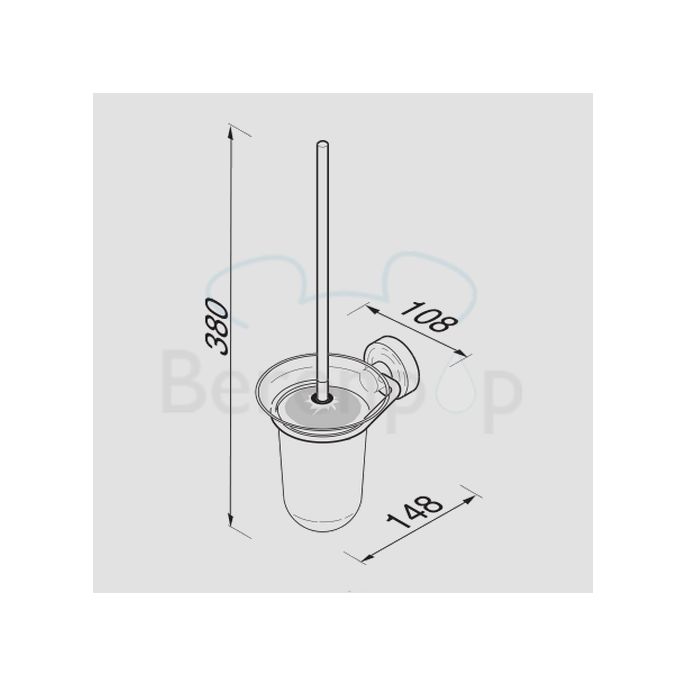 Geesa Luna 5510 toilet brush holder wall (white brush head) chrome