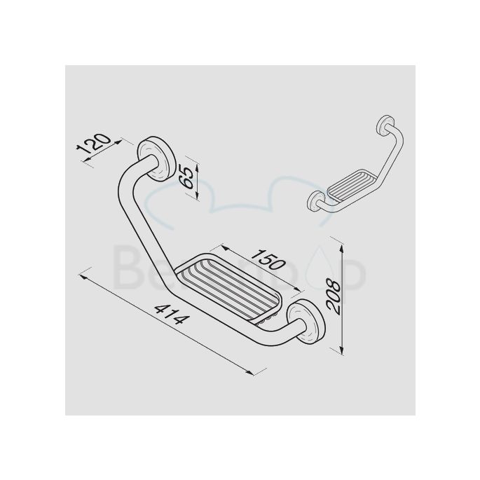 Geesa Luna 5528 bath handle 45 degrees with soap holder chrome