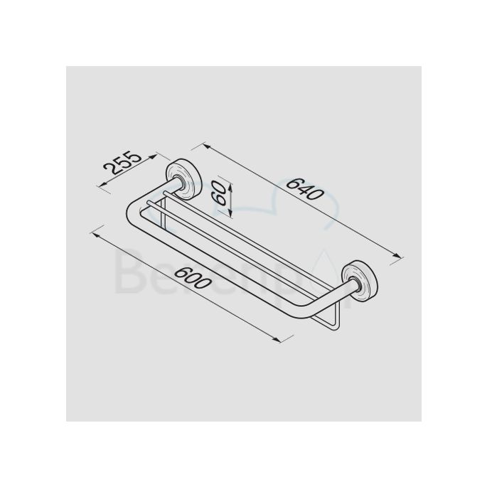 Geesa Luna 5552 bath towel tray 60cm chrome