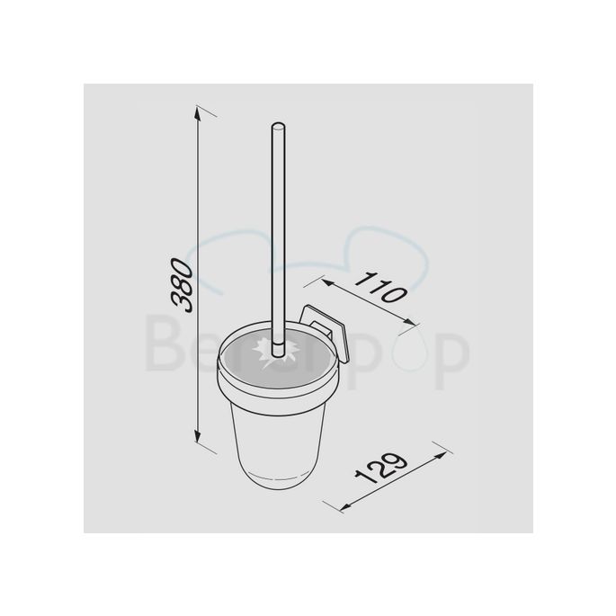 Geesa Standard 5117 Toilettenbürstenhalter Wand (weißer Bürstenkopf) Chrom