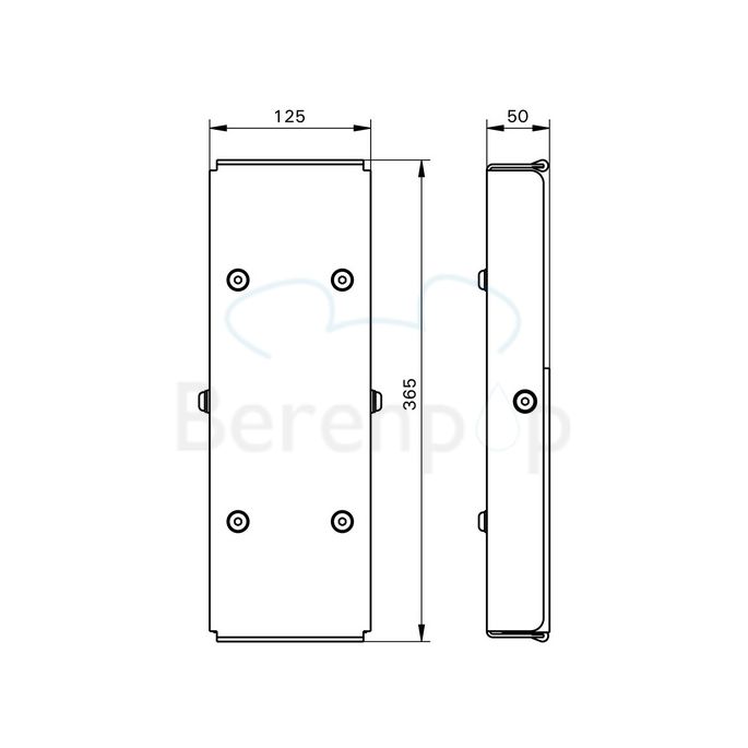 Handicare (Linido) LI2615300402 hoogte verstelplaat RVS gecoat wit