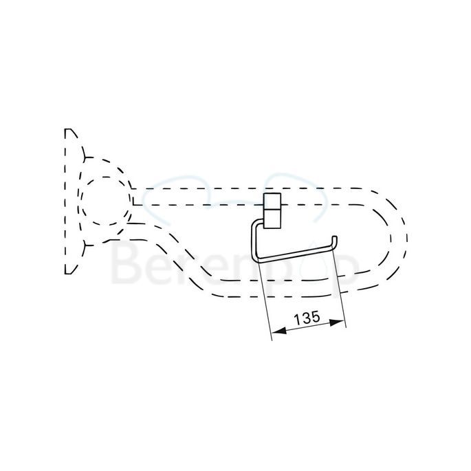 Handicare (Linido) LI2617000203 toiletrolhouder RVS gepolijst/ zwart