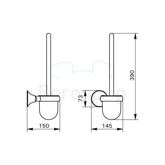 Handicare (Linido) LI2631000602 toilet brush in holder plastic white