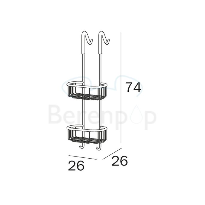 Inda AV0330CR double soap basket chrome
