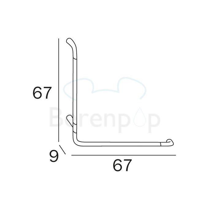 Inda Confort AH993DCR Sicherheitsstütze L-Form links Chrom