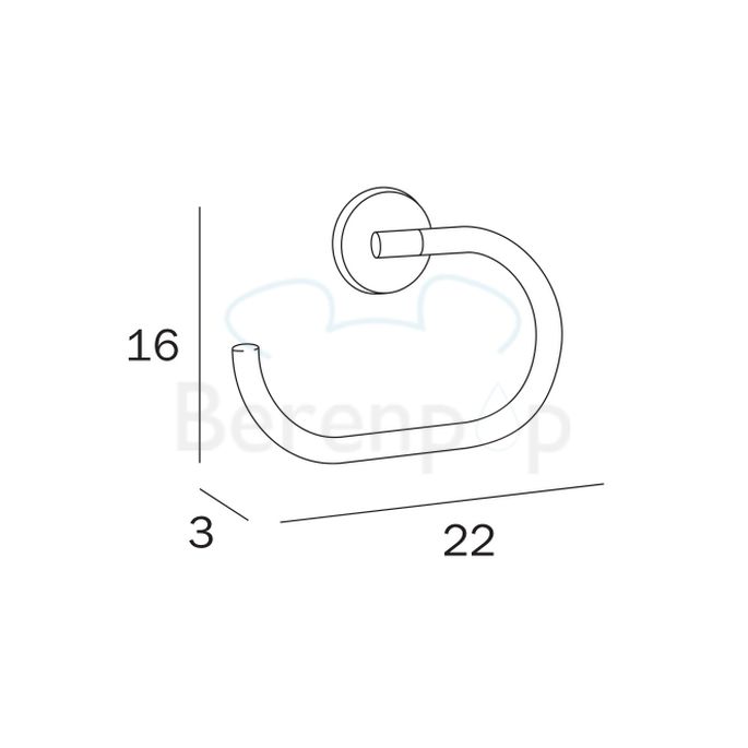 Inda Hotellerie A04160CR Handtuchring chrom