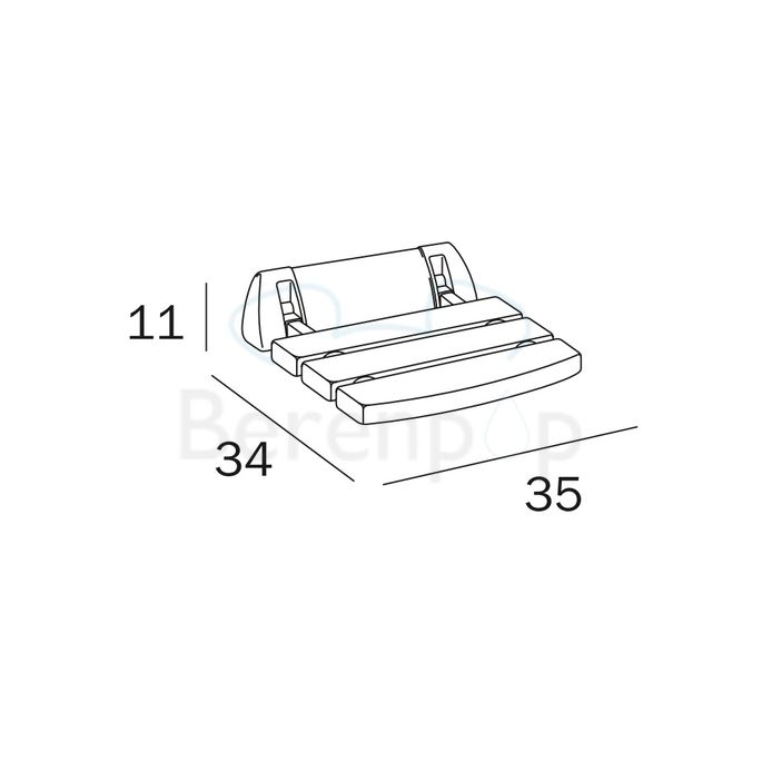 Inda Hotellerie A0436AWW klappbarer Duschsitz weiß