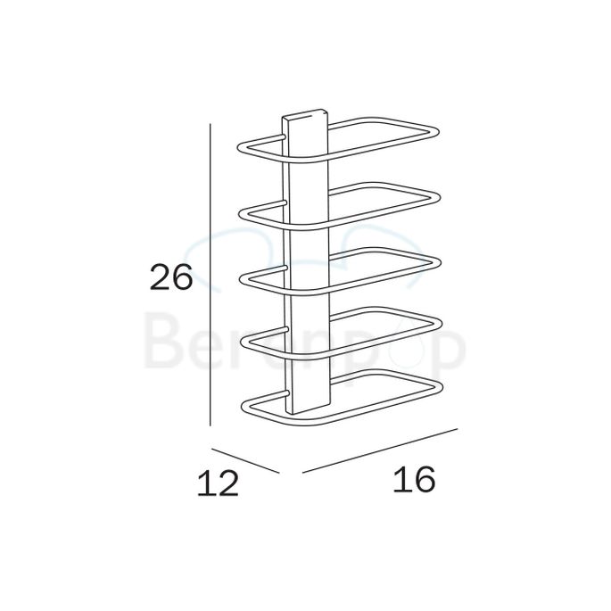 Inda Hotellerie A0467NCR handdoekhouder etagère chroom