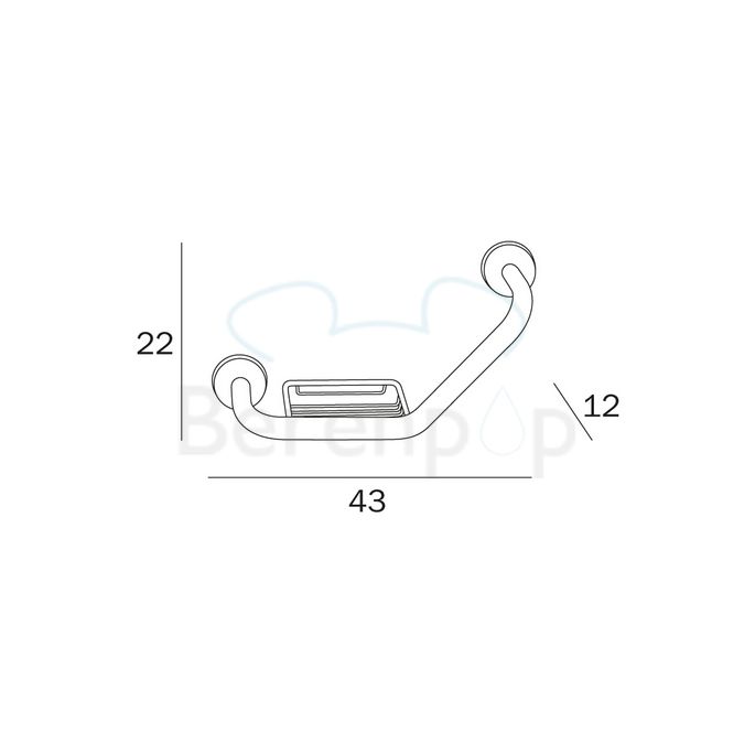Inda Hotellerie A0492TCR handgreep 45 graden met mandje chroom