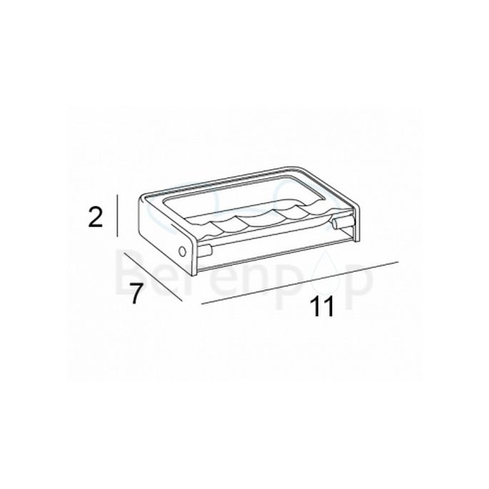 Inda Hotellerie A05300CR03 Aschenbecher Wand Chrom mit klarem transparentem Glas Tablett