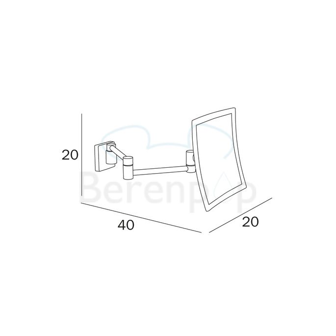 Inda Hotellerie AV058MCR scheerspiegel wand chroom