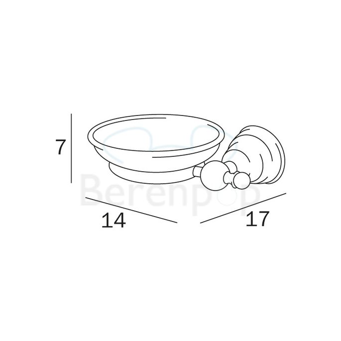 Inda Raffaella A32110DR21 soap holder satin glass/gold