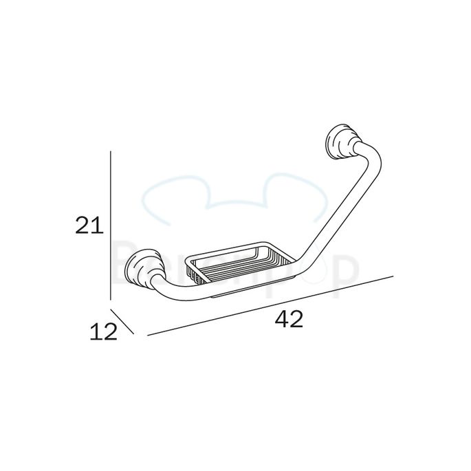 Inda Raffaella A32920CR handle 45 degrees with basket chrome