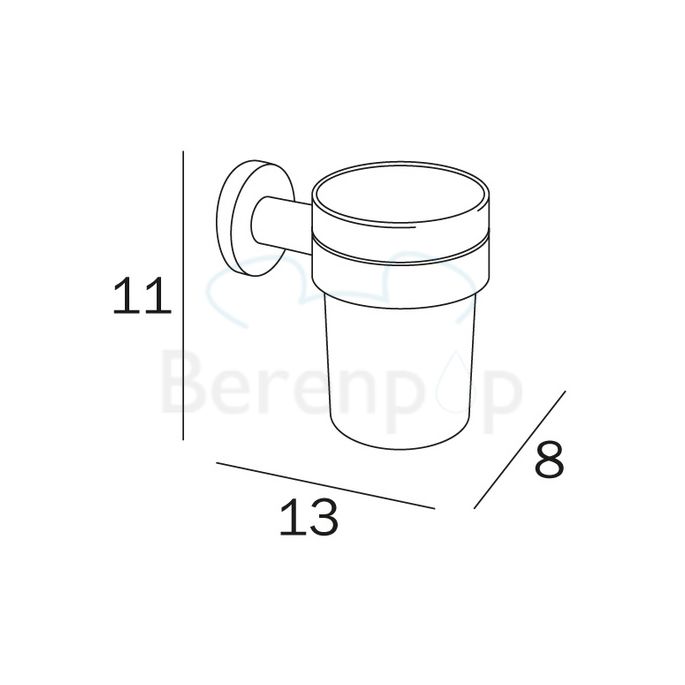 Inda Touch A46100CR21 bekerhouder gesatineerd glas/ chroom