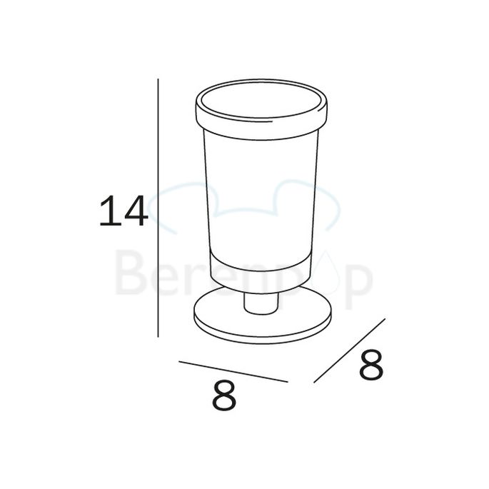 Inda Touch A4610ZCR21 bekerhouder gesatineerd glas/ chroom