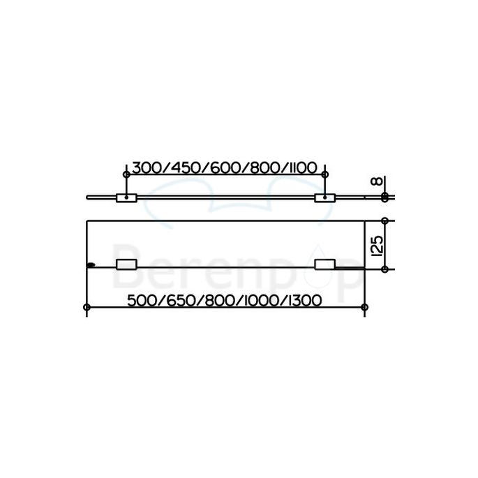 Keuco Moll 12710015800 glazen planchet 800mm chroom