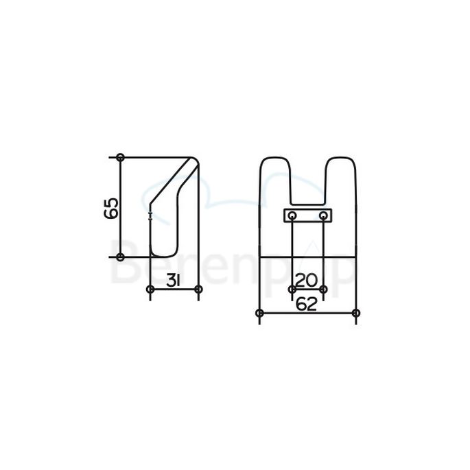 Keuco Moll 12713010000 towel hook double chrome