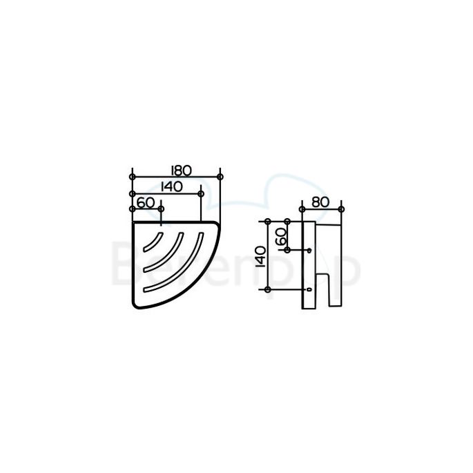 Keuco Moll 12757010000 corner shower basket chrome/ white