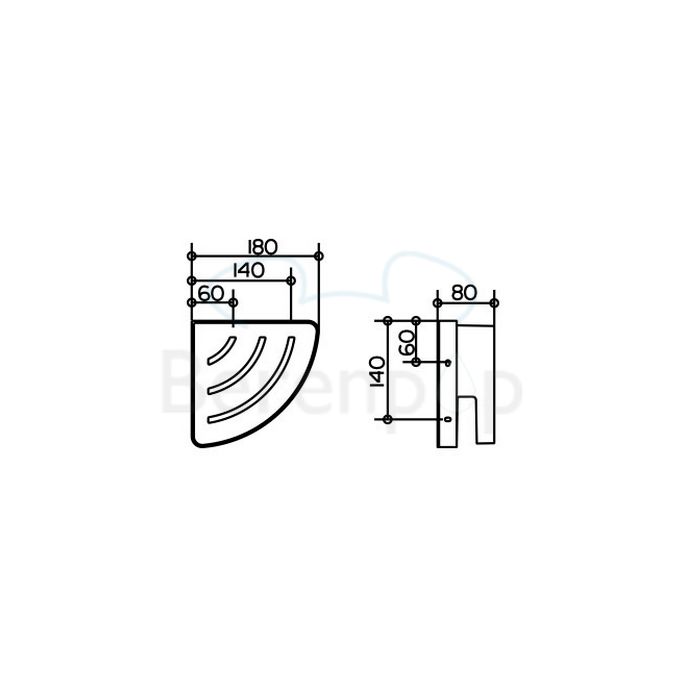 Keuco Moll 12757010001 corner shower basket chrome/ anthracite