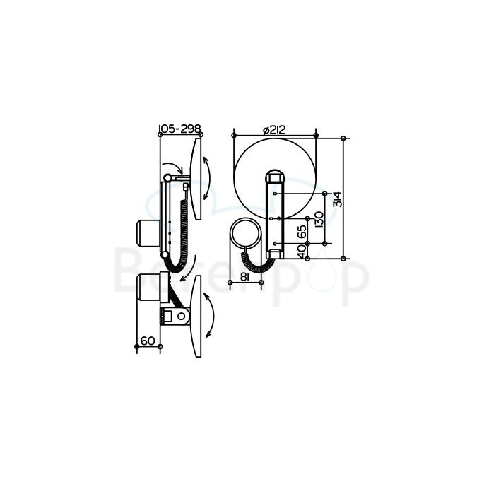Keuco iLook_move 17612019000 cosmetic mirror 5x with illumination (without plug) chrome