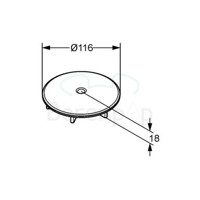 Kludi Tasso 90 7137005-00 afdekplaatje voor douchesifon ø116mm chroom