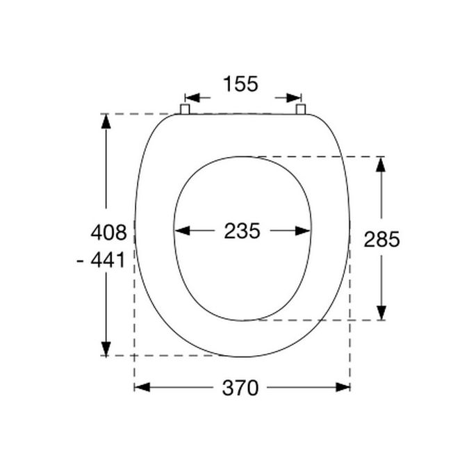 Pressalit 2000 49000-UN3999 toiletzitting zonder deksel wit