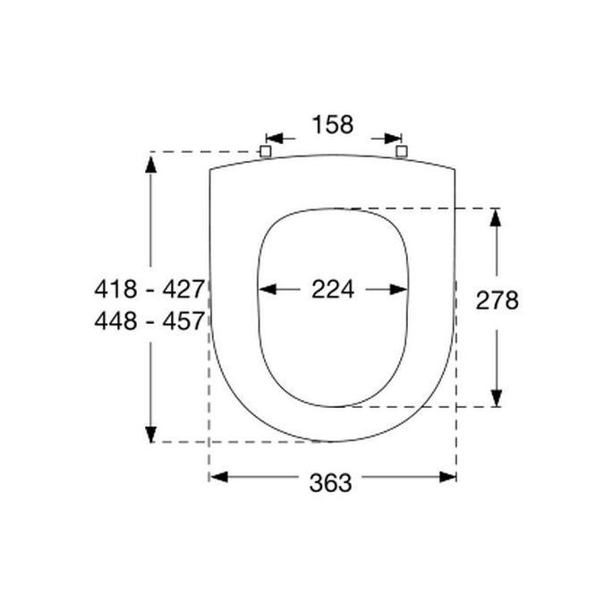 Pressalit Projecta D 879011-DC7999 WC-Sitze ohne Deckel weiß polygiene