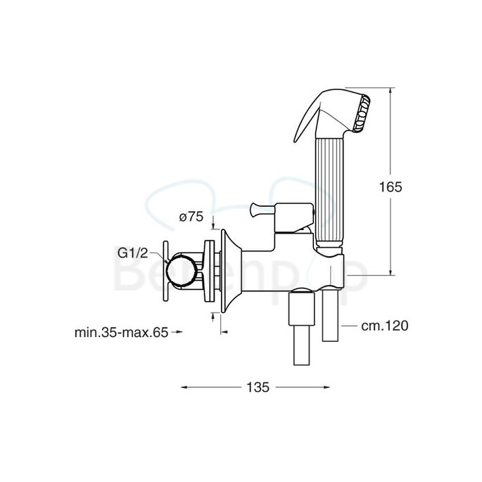 Raminex WC-Reinigungsbrausenset Tuka Tuka PD 677 51 WC-Reinigungsbrausenset mit Schlauch und Mischbatterie Chrom