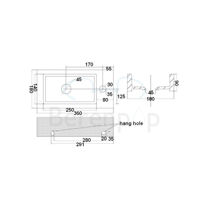 San4U 2502035 One Pack Mini-Block (rechts) fonteinset wit keramiek/ chroom