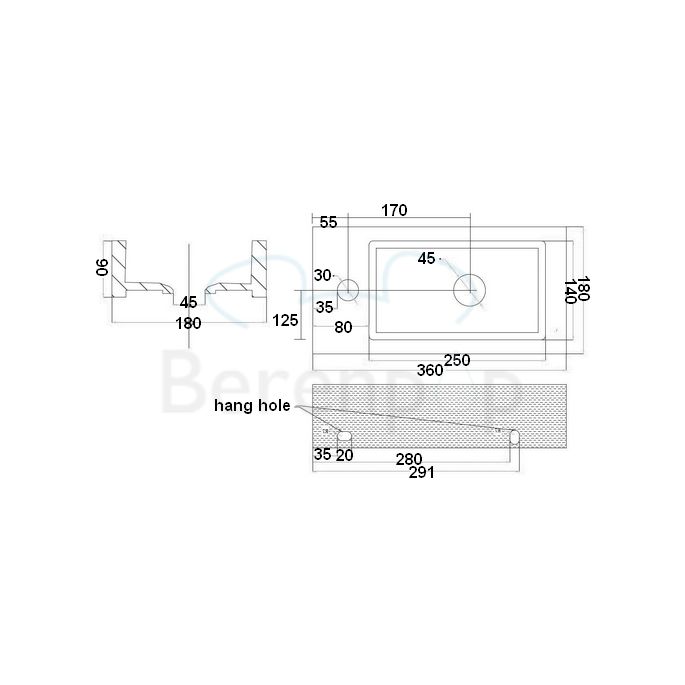 San4U 2512035 One Pack Mini-Block (links) fonteinset wit keramiek/ chroom
