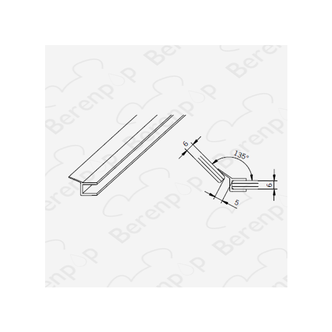 San4U Sealday SD071 center seal profile 135 degrees for pentagon, 200cm, 6mm *no longer available*