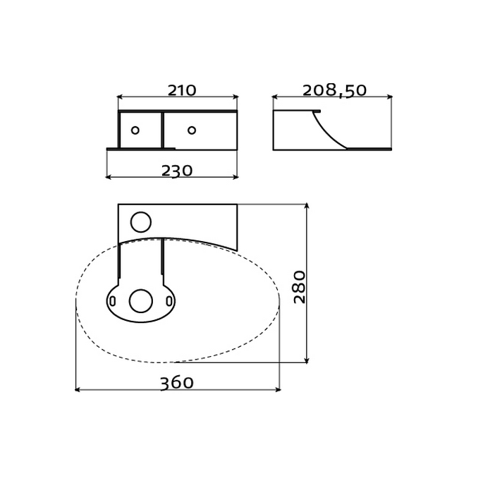 Clou First CL0739111 console met kraangat fonteinkom rvs geborsteld