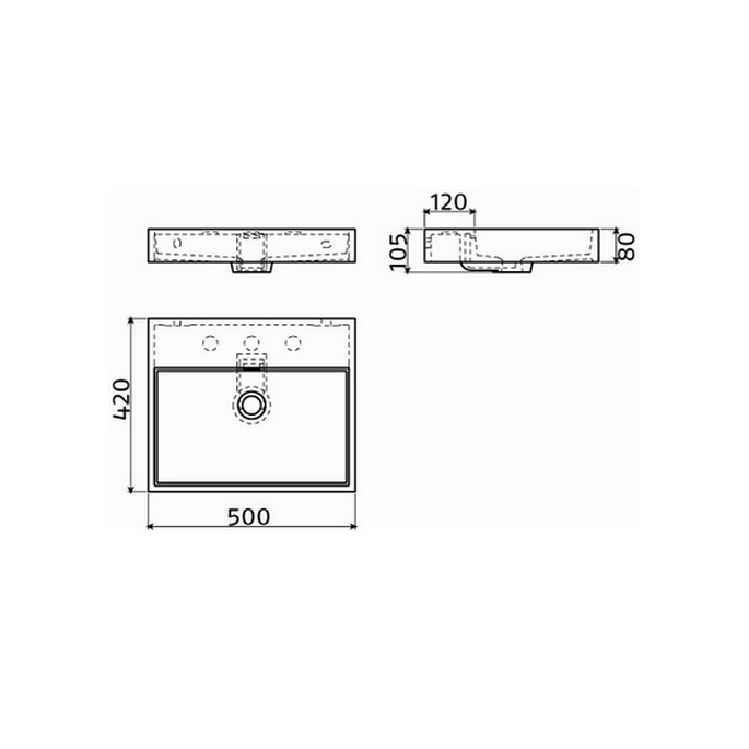 Clou Wash Me CL0230030 wastafel 50x42cm keramiek mat zwart