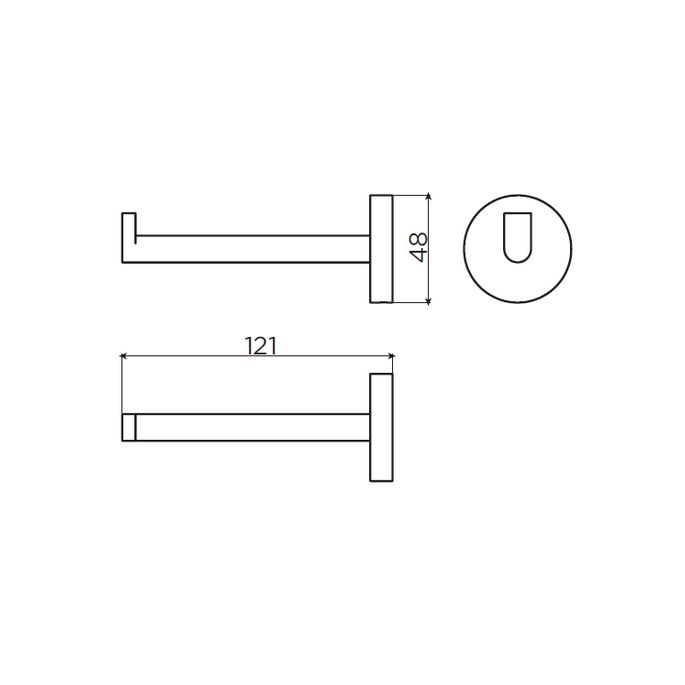Clou Flat CL090203120 toilet roll holder without flap matte white