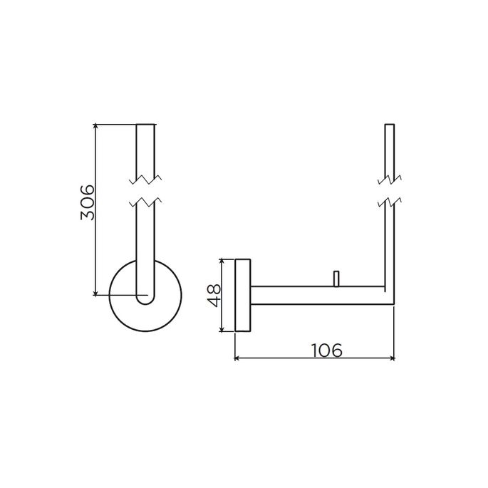 Clou Flat CL090203521 reserverolhouder mat zwart