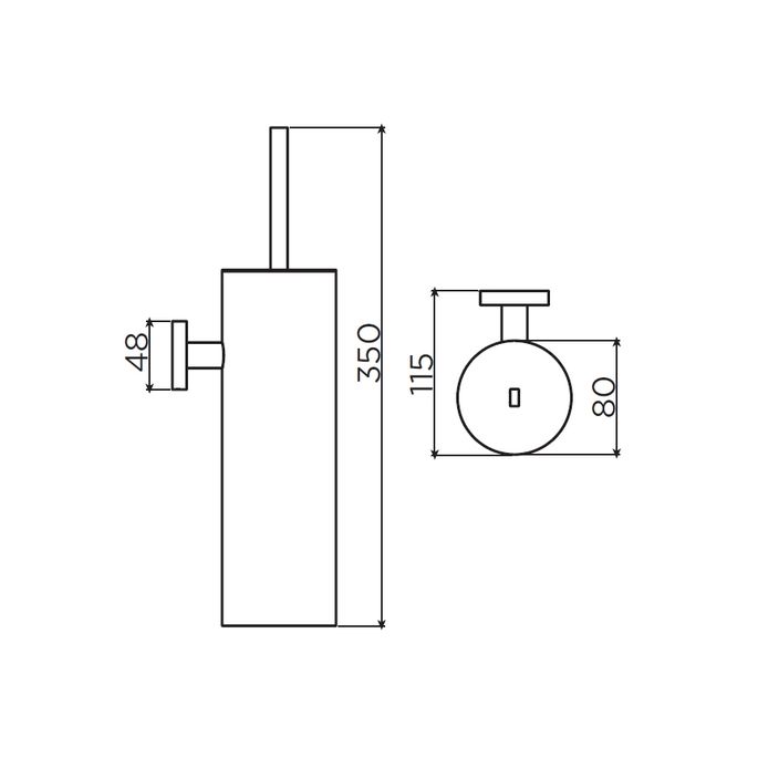 Clou Flat CL090204120 toilet brush holder wall matte white