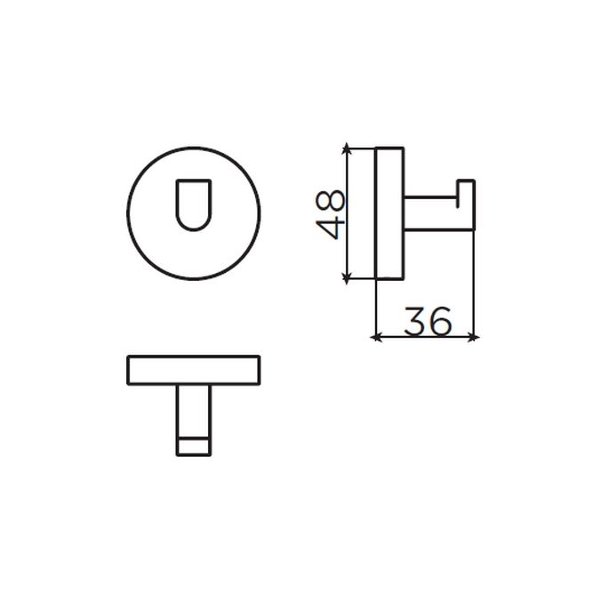 Clou Flat CL090206421 set van 2 kledinghaken mat zwart