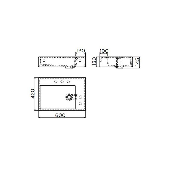 Clou Flush CL0213020 sink 60x42cm aluite white