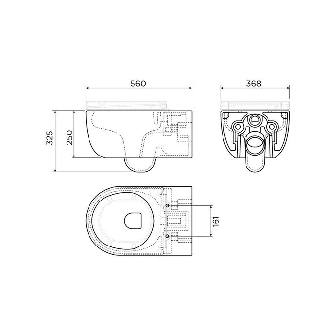 Clou Hammock CL0401050 Rimless 56cm wandtoilet glanzend wit