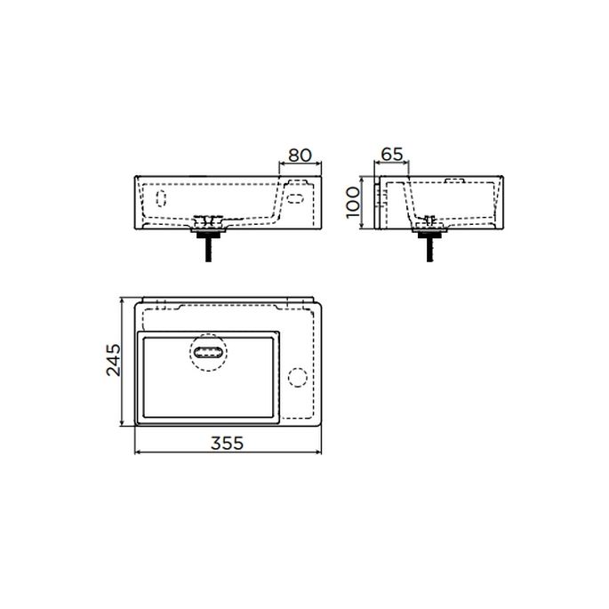 Clou Neu Flush 2 CL030342001 Handwaschbecken 35x24cm Keramik weiß