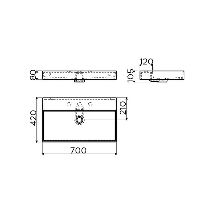 Clou New Wash Me CL0201432 wastafel 70x42cm glanzend wit keramiek