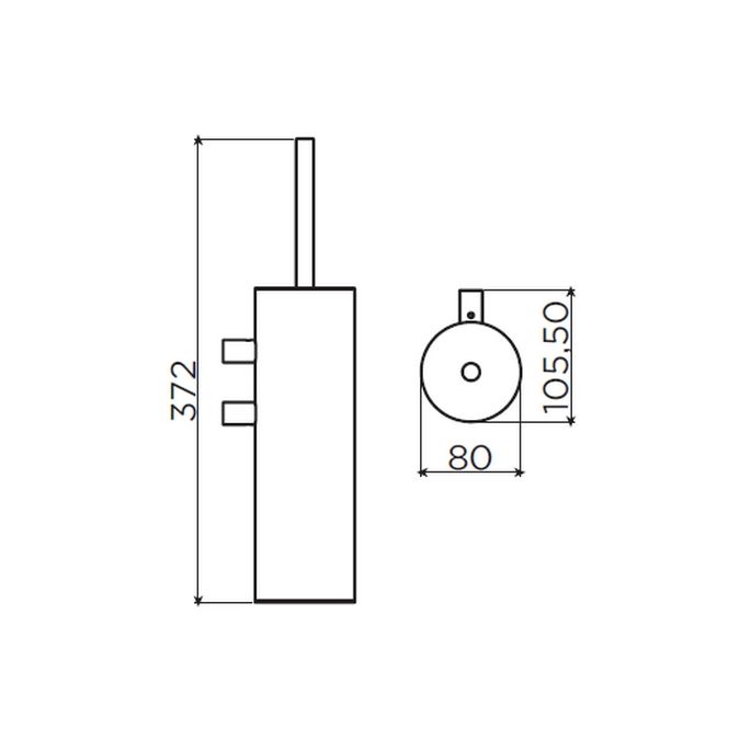 Clou Shokker SJ092600221 toilet brush holder wall matt black