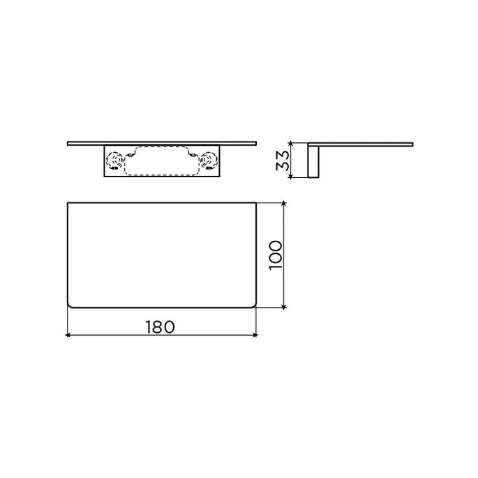 Clou Sjokker SJ092603941 shelf 180mm stainless steel brushed
