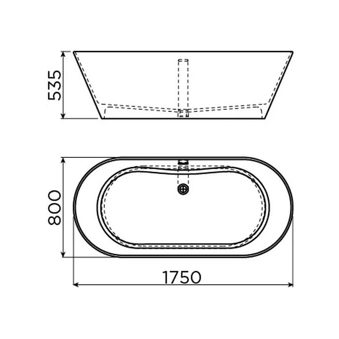 Clou Solium CL057001020 freistehend Bad 175x80 aluite matt weiß